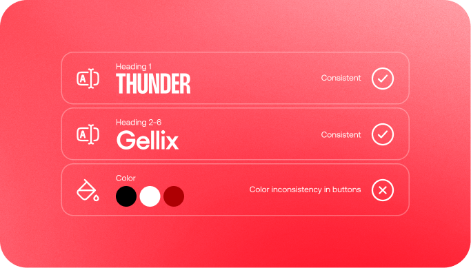 No brand consistency